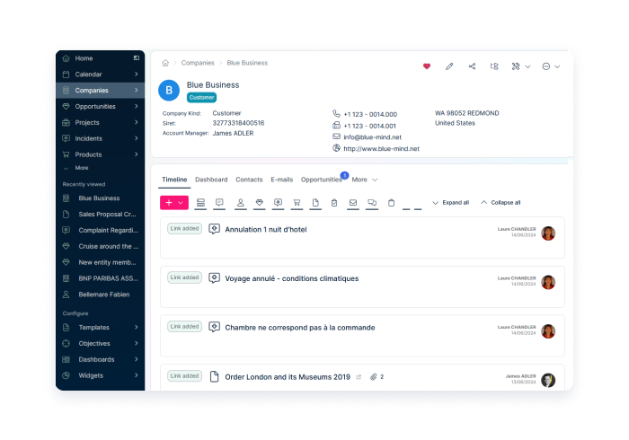 screenshot of Efficy CRM
